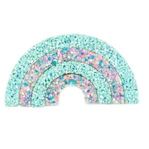 Blue and iridescent glitter hair clip